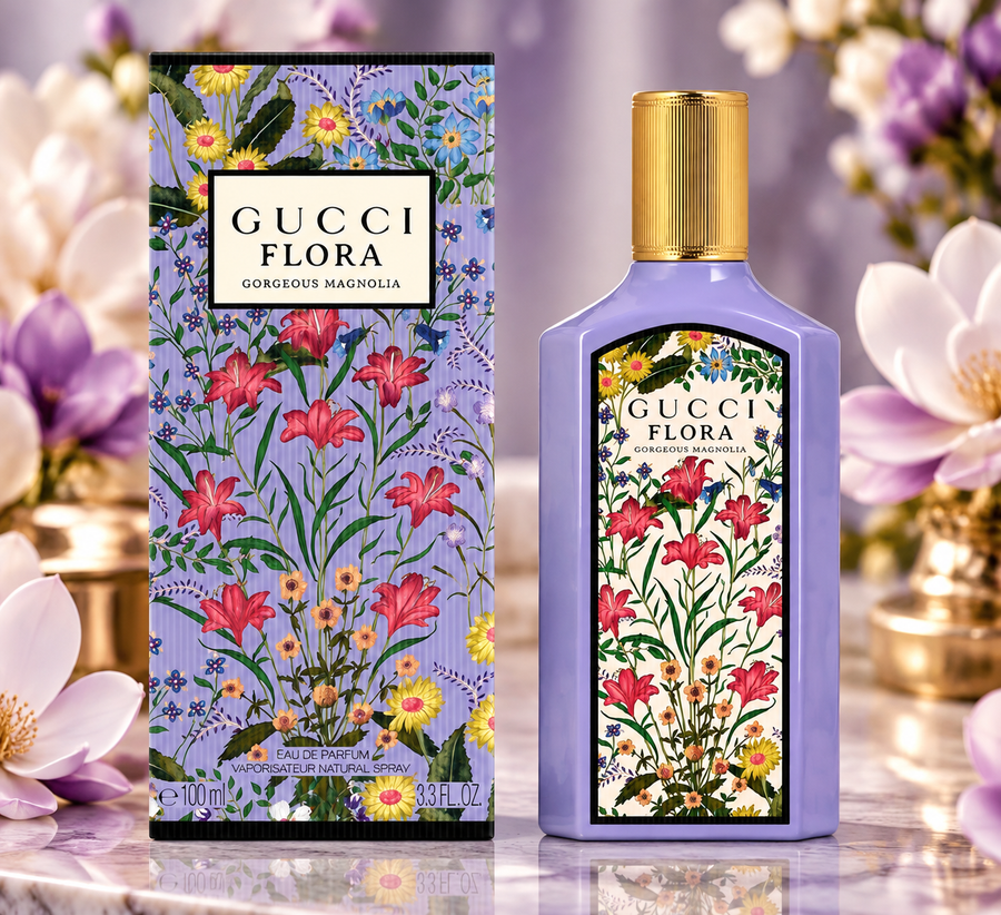 Gucci Flora Gorgeous Magnolia EDP 3.3 oz / 100 ml – Women's Luxury Perfume for Women